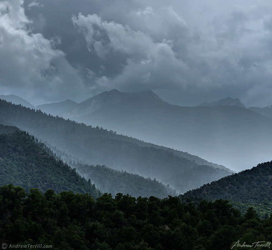 heavy rain thunder storm over sangre di cristo range colorado