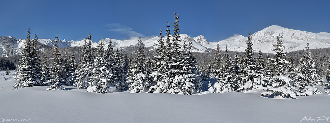 contintal divide above brainard lake colorado in deep winter snow