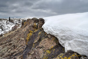 snow drift on north table mountain golden colorado