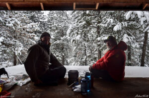 cooking in shelter winter andrew terrill and igloo ed