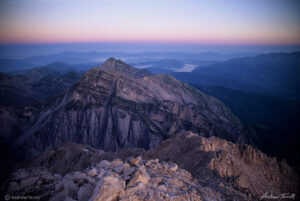 alpen glow from the summit of corno grande in the grand sasso d italia abruzzo apennines italy