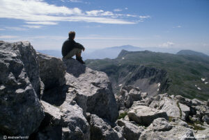 andrew terrill hiker on ridge in apennines italy june 1997