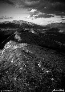 evening light monte lorio abruzzo apennines italy black and white