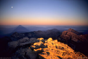 gran sasso d italia corne grande sunrise from summit july 21 1997 apennines italy