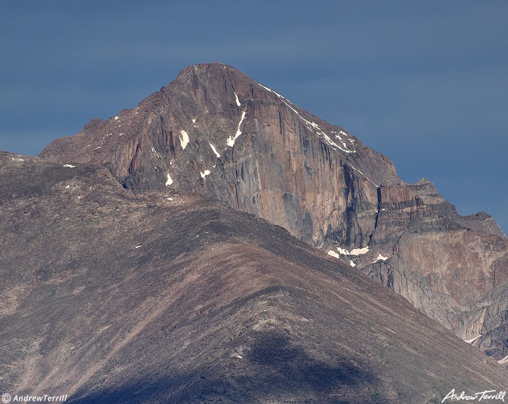 longs peak close up the diamond rocky mountain national park