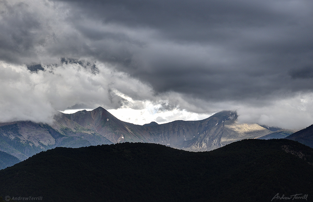 approaching storm in the sangre di cristo range colorado