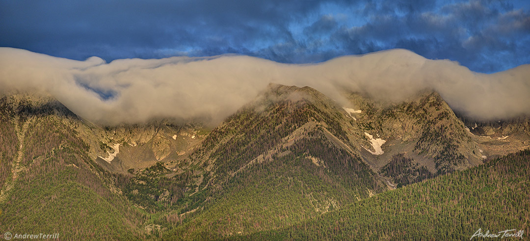 cloud cap at sunrise on sangre di cristo range colorado