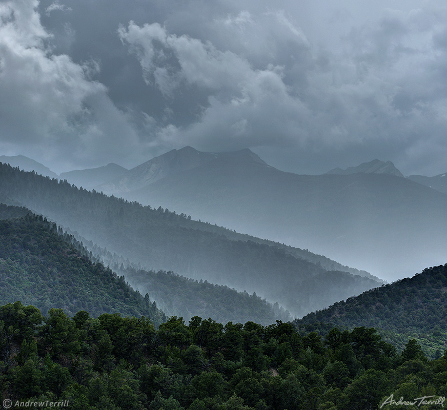 heavy rain thunder storm over sangre di cristo range colorado