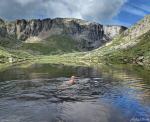 swimmer in Chicago Lakes mount evans colorado