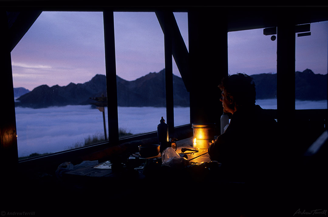 meal in refuge above the clouds September 1997