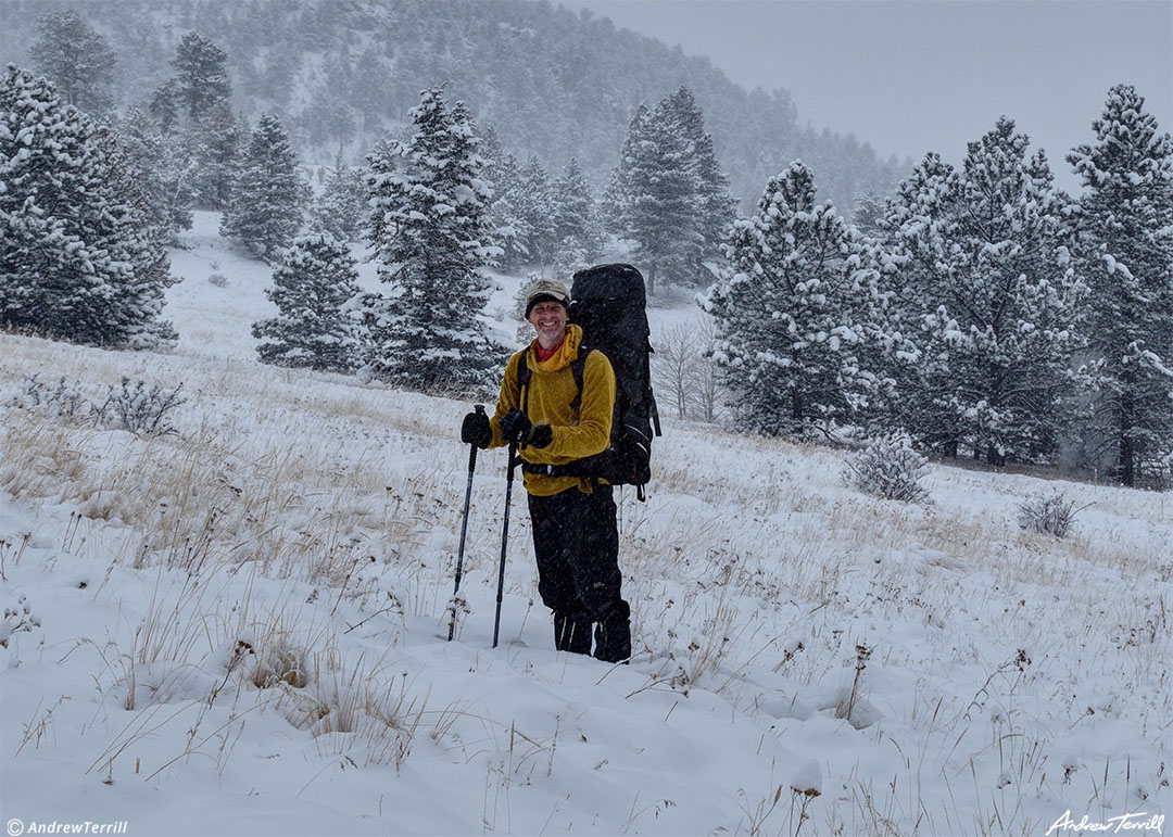 andrew terrill in snow storm colorado