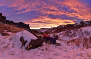 sunrise seen from mountain bivvy january 3 2022