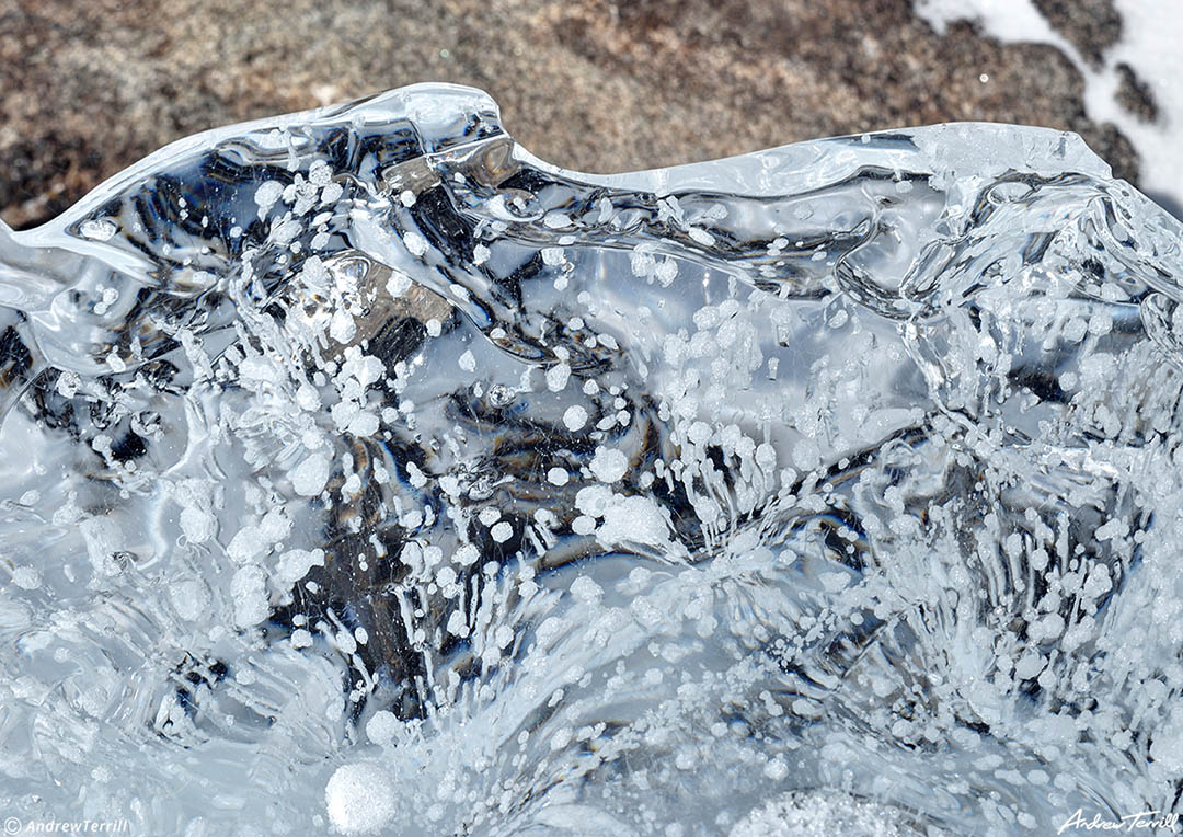 ice detail lake haiyaha rocky mountain national park