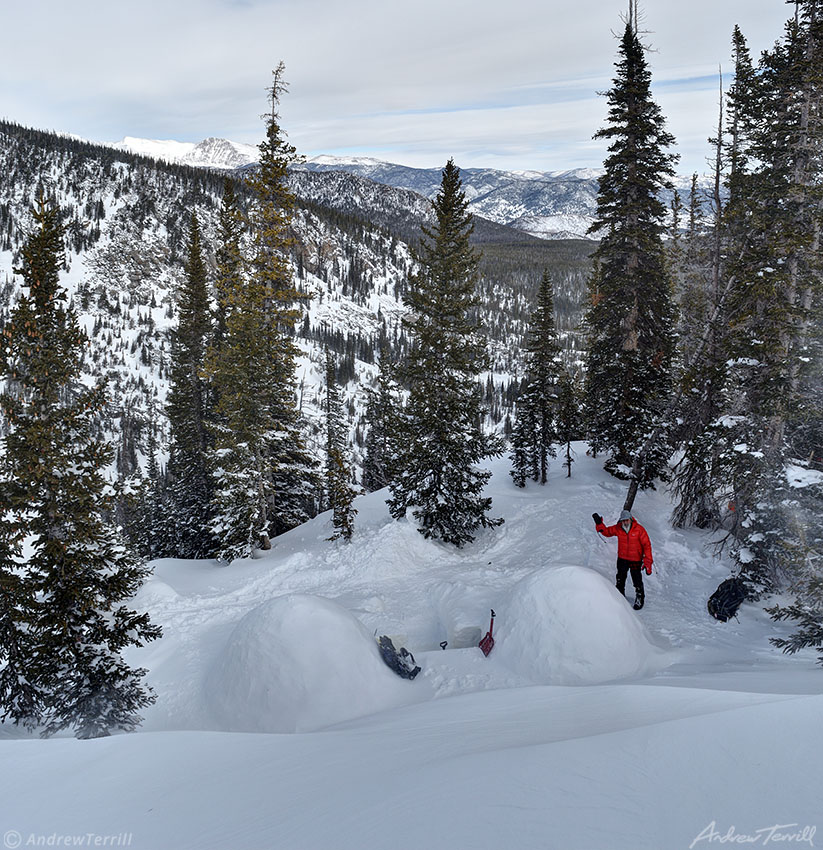 two igloos in snowy wilderness