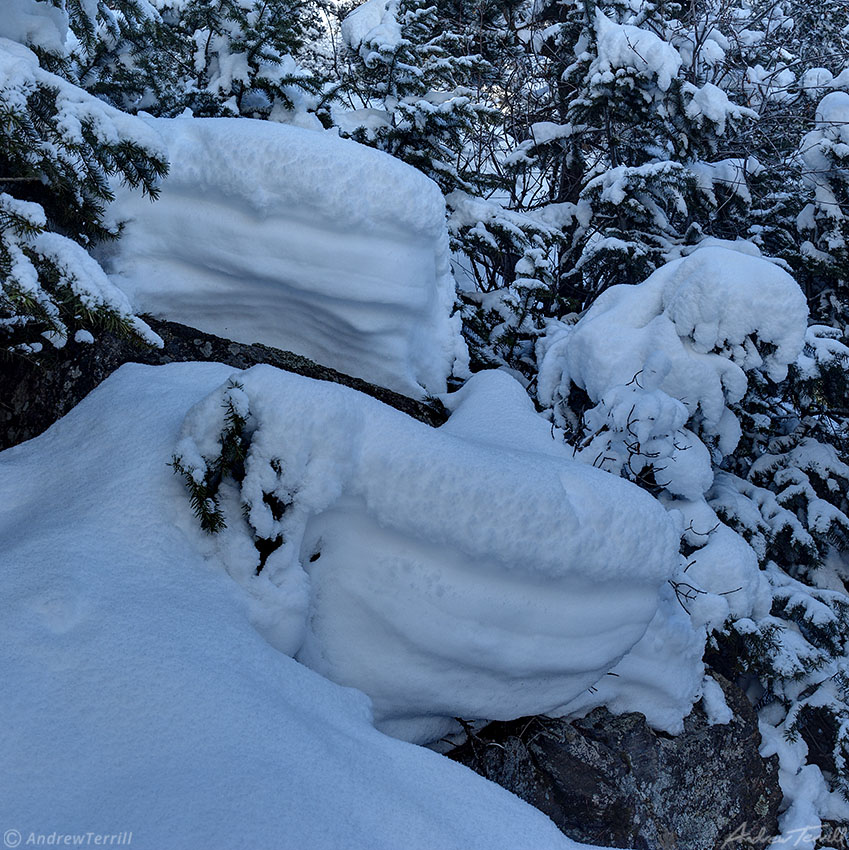 Pillows of snow along the beaver brook trail golden colorado