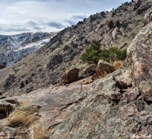 rocky hillside in spring