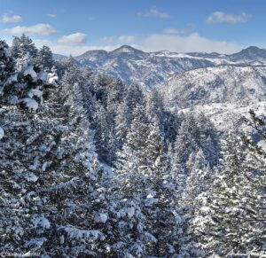 Centennial Cone and Clear Creek Canyon in winter