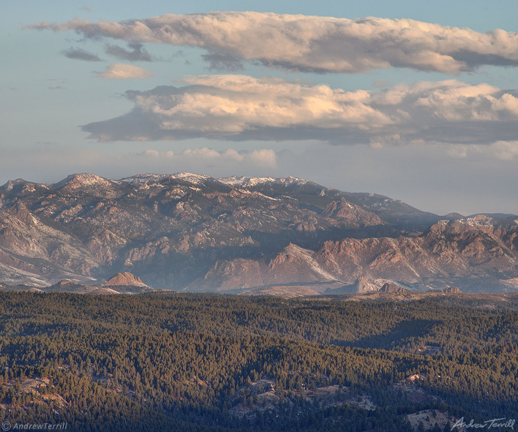 Morning light Lost Creek Wilderness seen from Woodland Park