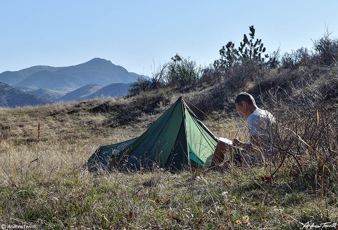 april 30 andrew terrill in camp proofing on sacred ground