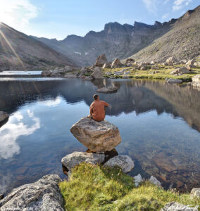 Abyss Lake Peaceful moment mount evans mount blue sky