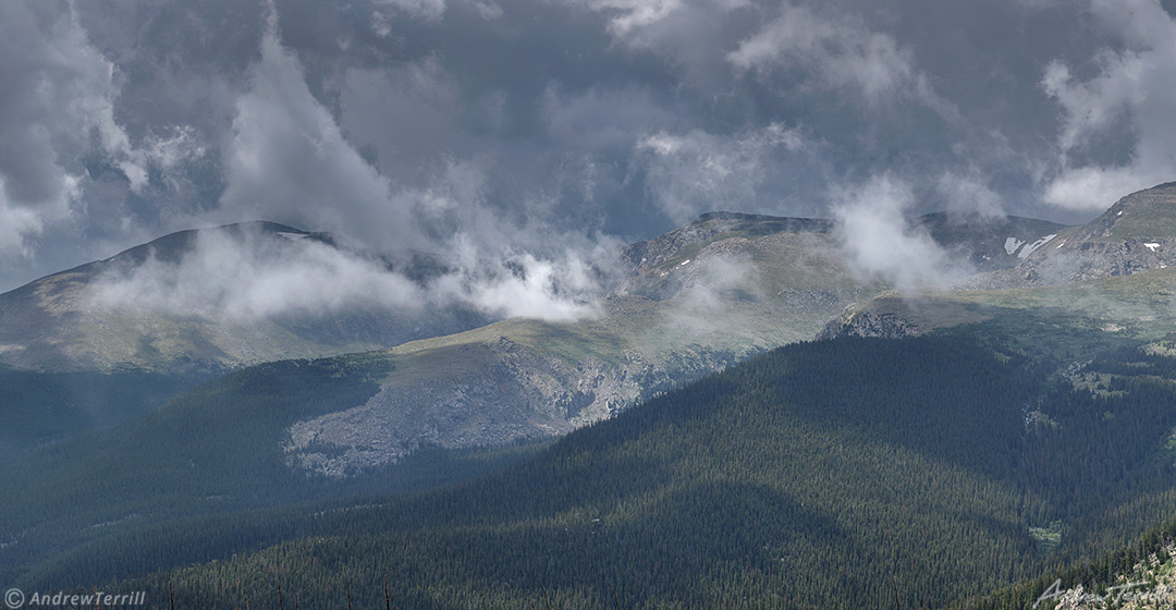 stormy skies above mount evans mount blue sky