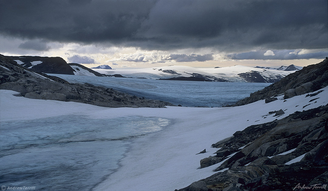 wild evening on the edge of the svartisen ice cap arctic norway 1998