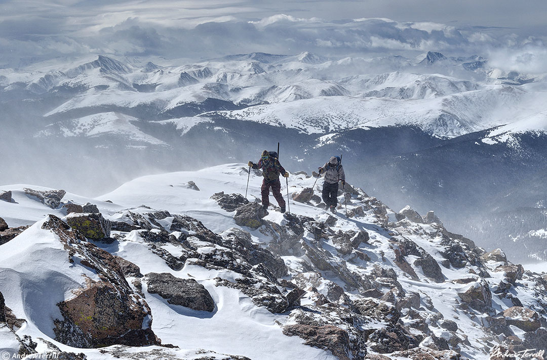 013 hikers heading for the summit of mount bierstadt colorado in strong winds and spindrift