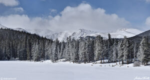 echo lake and mount evans blue sky colorado 15 apr 2023