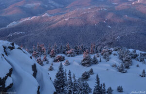 winter sunrise forest wilderness colorado 23 april 2023