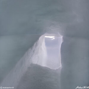 inside an igloo exit trench and door