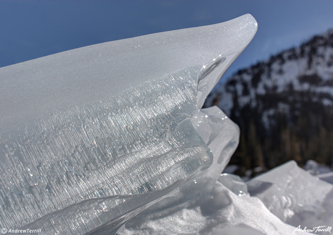  ice on lake haiyaha colorado winter