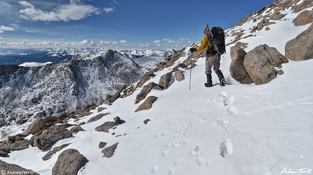 a hiker on mount blue sky winter 12 feb 2023