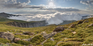 cloud sea beneath mount mount blue sky