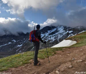 Looking ahead to Sawtooth Ridge and Mount Bierstadt - 8 July 2023