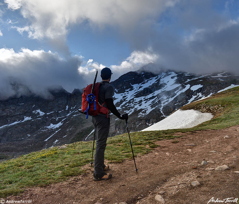 Looking ahead to Sawtooth Ridge and Mount Bierstadt - 8 July 2023