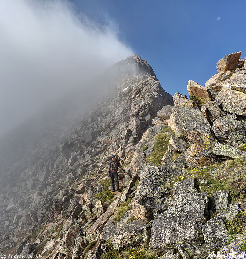 Mountaineer on Sawtooth Ridge Mount Bierstadt Colorado - 8 July 2023