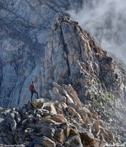 Hiker on The Sawtooth Ridge Mount Bierstadt Colorado - 8 July 2023