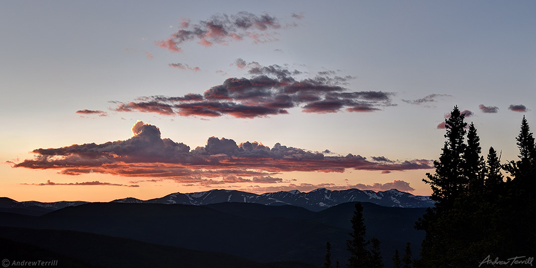 sunset great divide james peak wilderness colorado 2nd july 2023