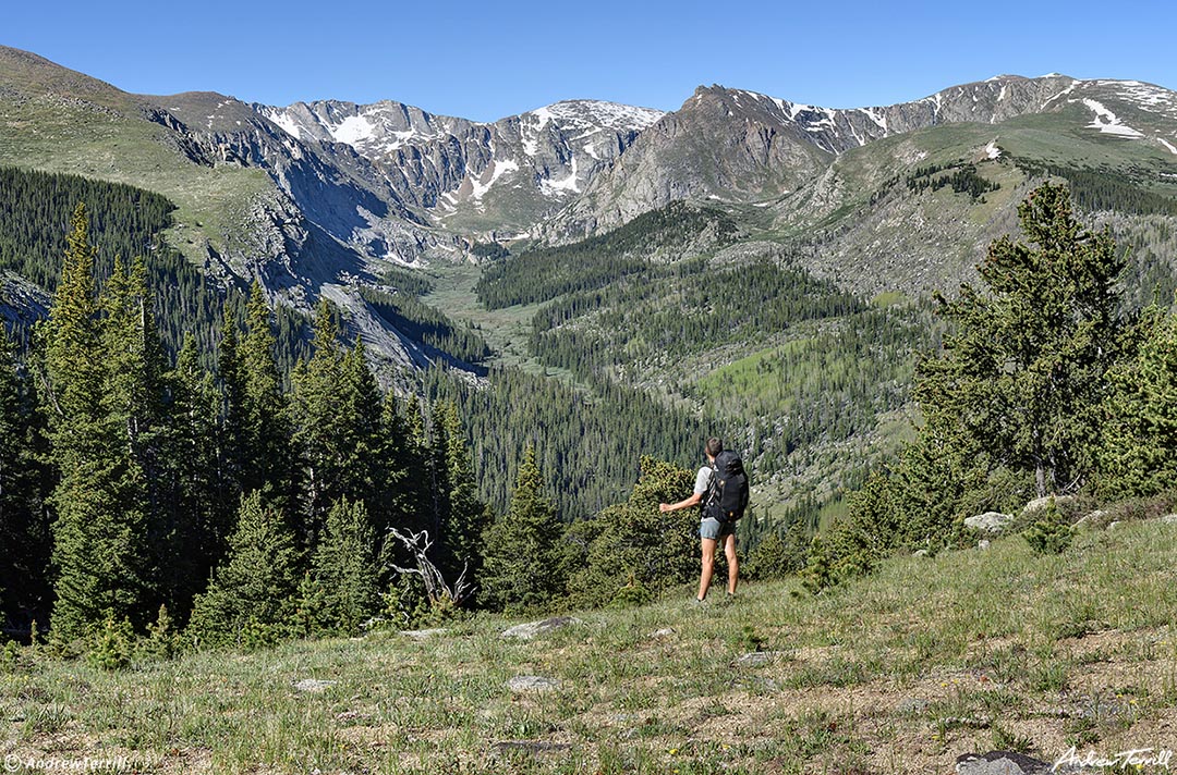 hiker backpacker morning Chicago Creek Valley 3rd july 2023