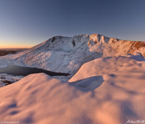 Early snow mount blue sky sunrise