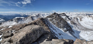 Mount Blue Sky’s summit panorama on a rare calm early winter day, 2018.