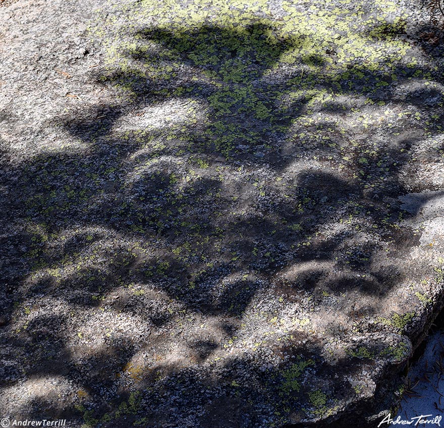 eclipse shadows and light on rock 14 October 2023