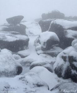 kinder scout plateau woolpacks in winter storm