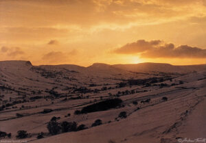 Kinder Scout edale winter sunset december 1990