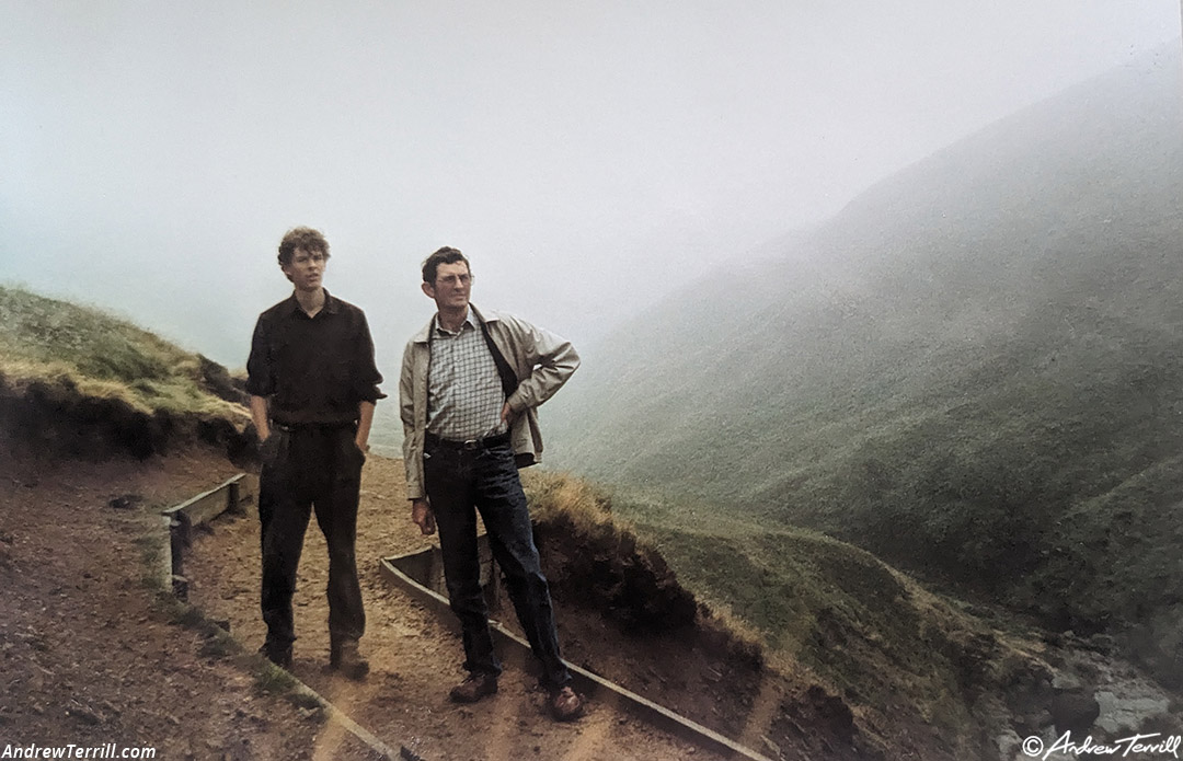 Kinder Scout Grindsbrook with my Dad January 1989