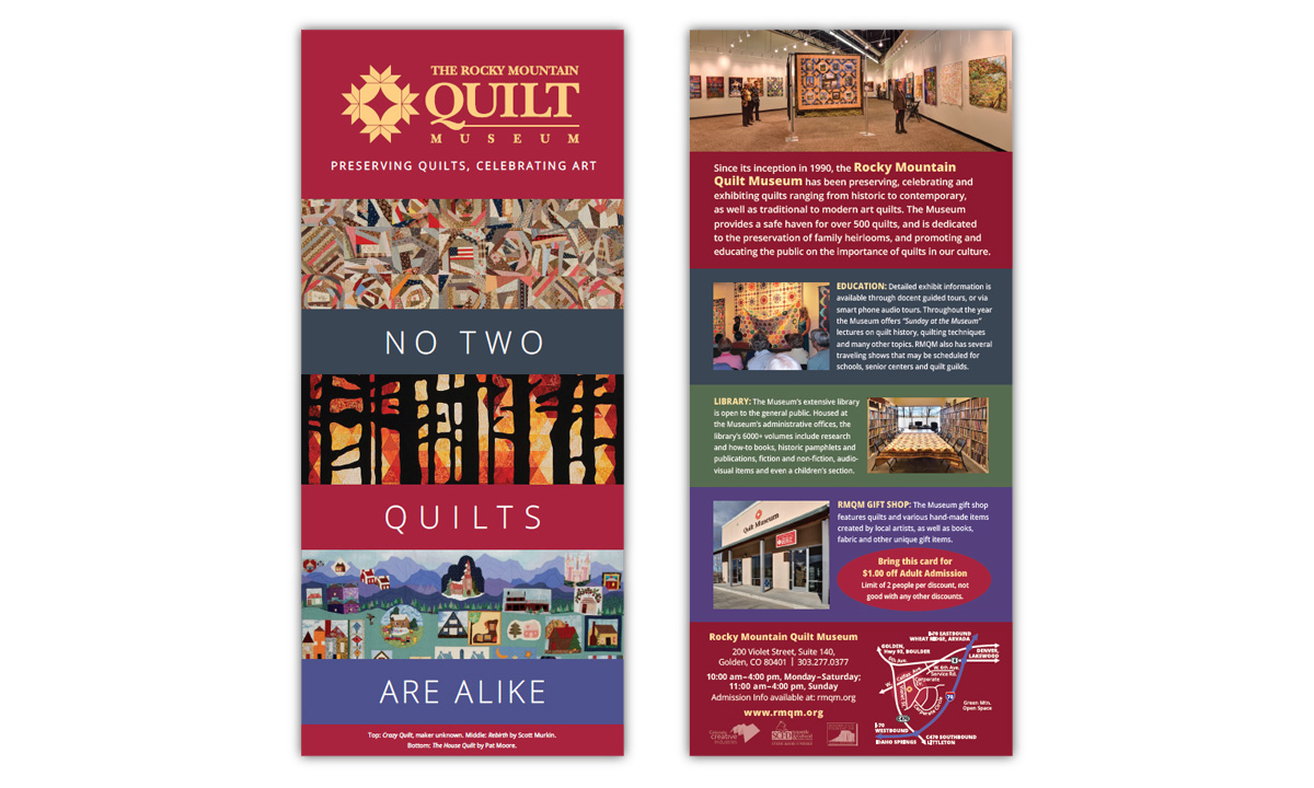 Rack Card Design & Photography – The Rocky Mountain Quilt Museum