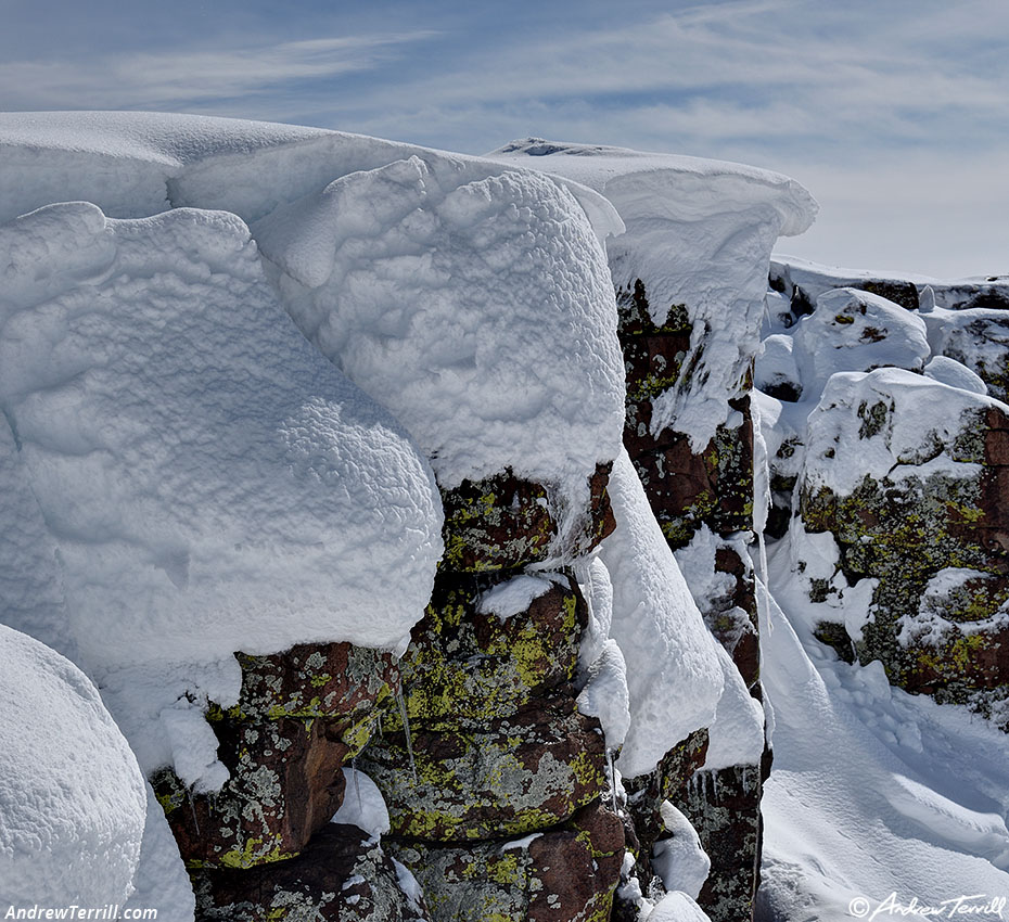 cornices - north table mountain - 15 march 2024