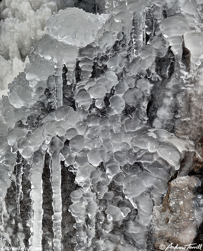 Ice on rocks north table mountain