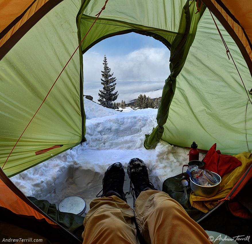 view from tent above the clouds - 20 april 2024