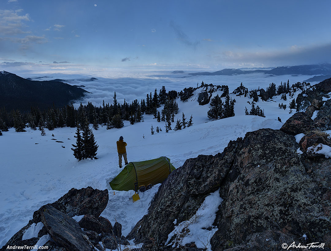 A evening camp above the clouds colorado front range - 20 april 2024